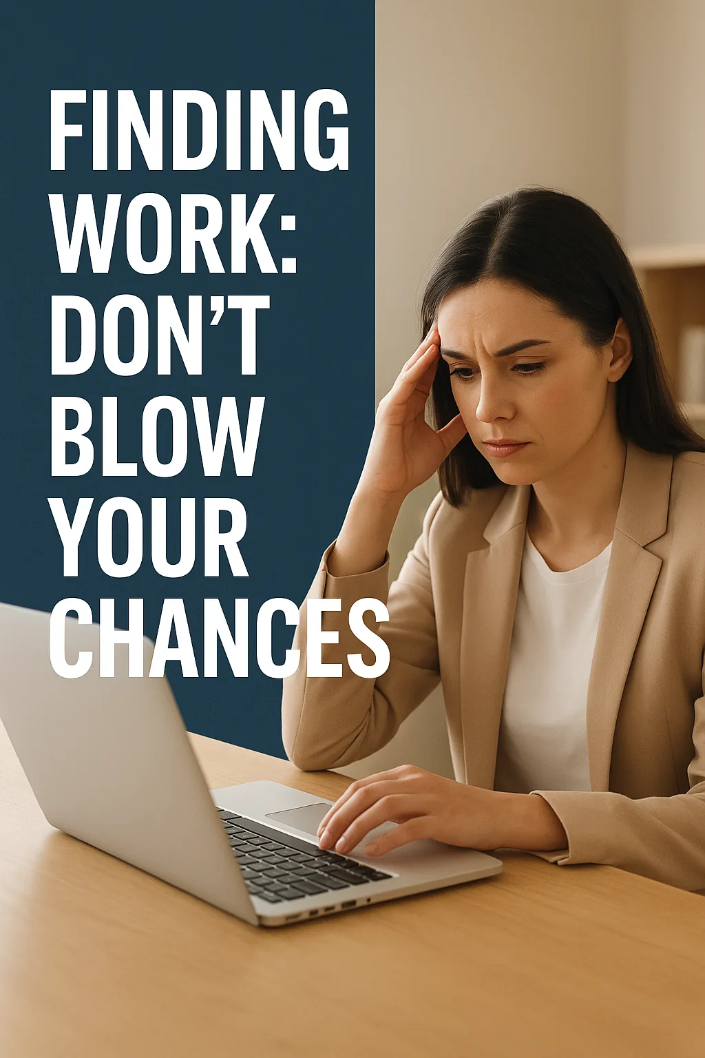 Job seeker reviewing opportunities on a laptop